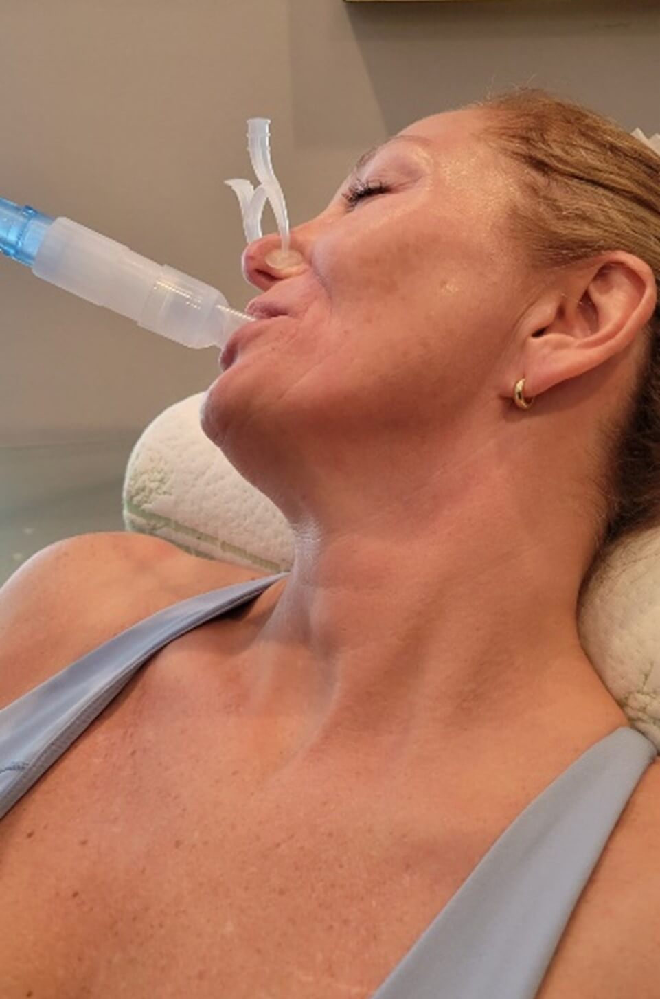 Photo of a woman receiving Pro-Nox at Nina Deep, MD Aesthetics